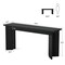 Farmhouse Console Table 71-Inch Entryway Sofa Table V Pedestal Rustic Brown